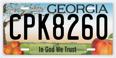 GA license plate CPK8260
