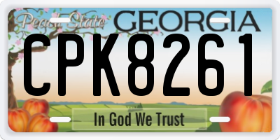 GA license plate CPK8261
