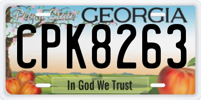 GA license plate CPK8263