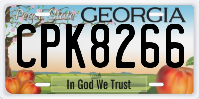 GA license plate CPK8266