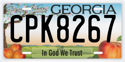 GA license plate CPK8267
