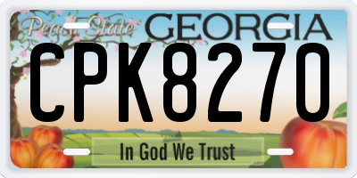 GA license plate CPK8270