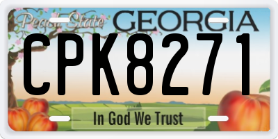 GA license plate CPK8271