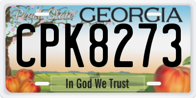 GA license plate CPK8273