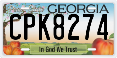 GA license plate CPK8274