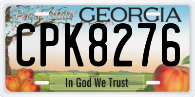 GA license plate CPK8276