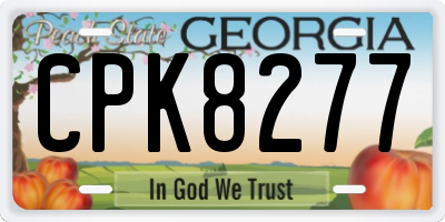 GA license plate CPK8277