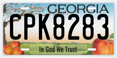 GA license plate CPK8283