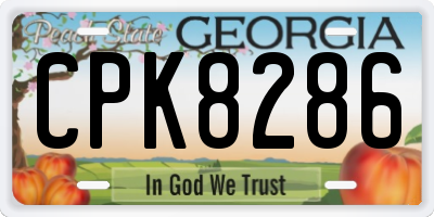 GA license plate CPK8286