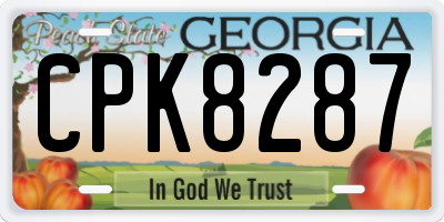 GA license plate CPK8287