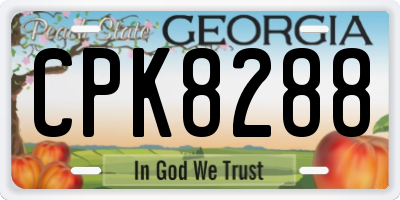 GA license plate CPK8288