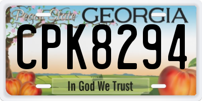 GA license plate CPK8294