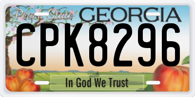 GA license plate CPK8296