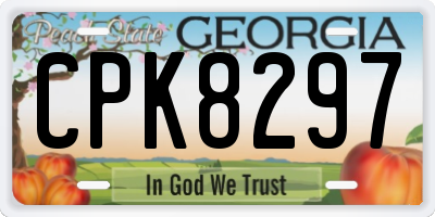 GA license plate CPK8297