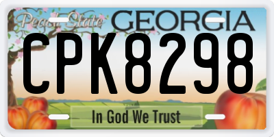GA license plate CPK8298
