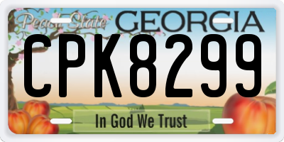 GA license plate CPK8299