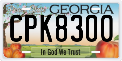 GA license plate CPK8300