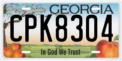 GA license plate CPK8304