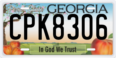 GA license plate CPK8306