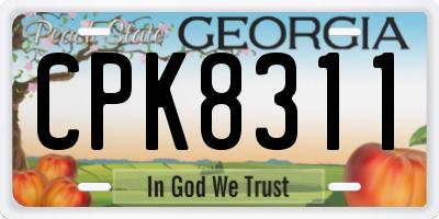 GA license plate CPK8311