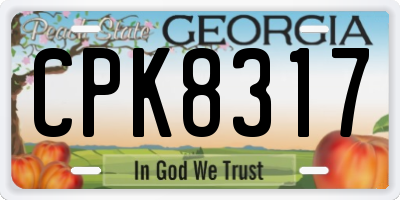 GA license plate CPK8317