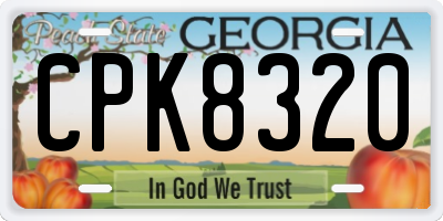 GA license plate CPK8320