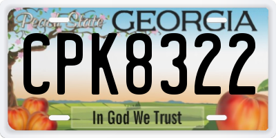 GA license plate CPK8322