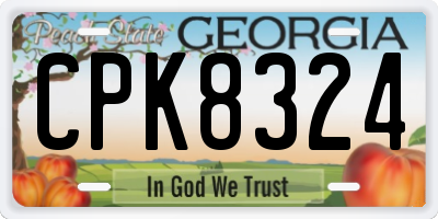 GA license plate CPK8324