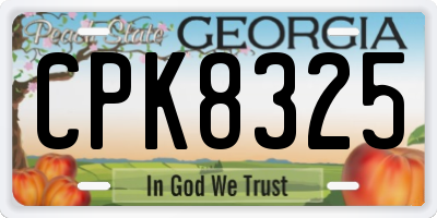 GA license plate CPK8325