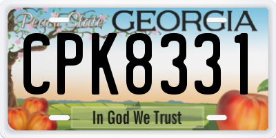 GA license plate CPK8331