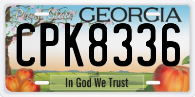 GA license plate CPK8336