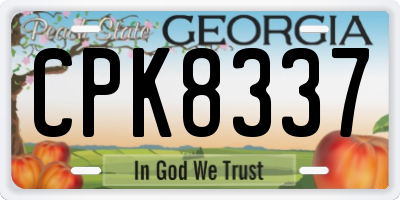 GA license plate CPK8337