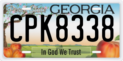 GA license plate CPK8338