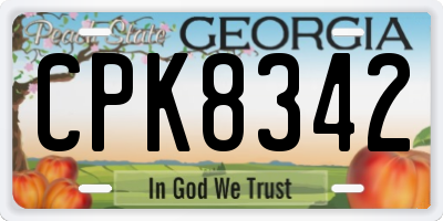 GA license plate CPK8342