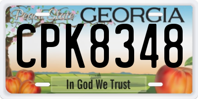 GA license plate CPK8348