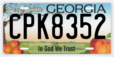 GA license plate CPK8352
