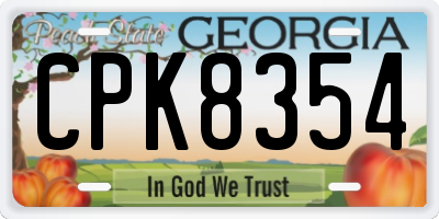 GA license plate CPK8354