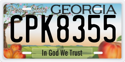 GA license plate CPK8355