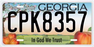 GA license plate CPK8357