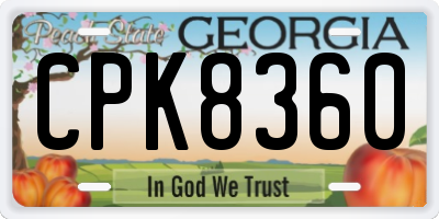 GA license plate CPK8360