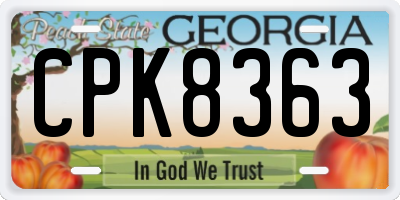 GA license plate CPK8363