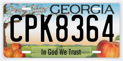 GA license plate CPK8364