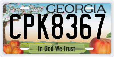 GA license plate CPK8367