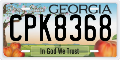 GA license plate CPK8368