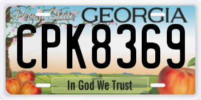 GA license plate CPK8369