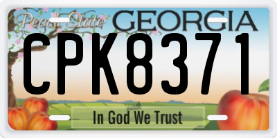 GA license plate CPK8371