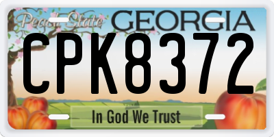 GA license plate CPK8372