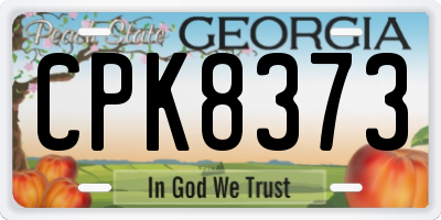 GA license plate CPK8373