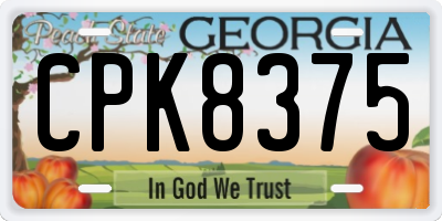 GA license plate CPK8375