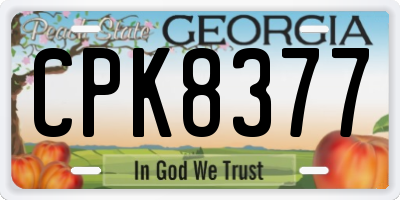 GA license plate CPK8377